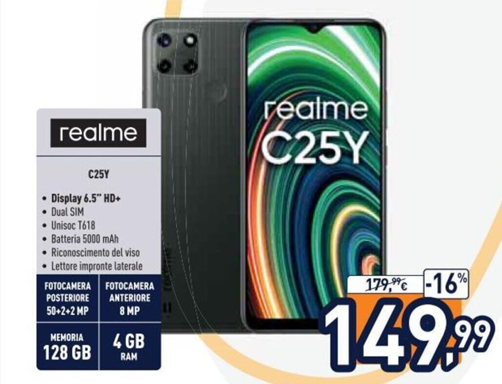 realme C25Y offerta di Unieuro