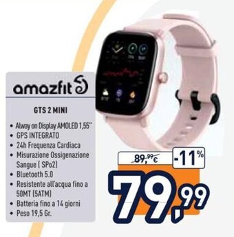 Unieuro amazfit GTS 2 Mini offerta