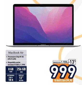 Unieuro MacBook Air offerta