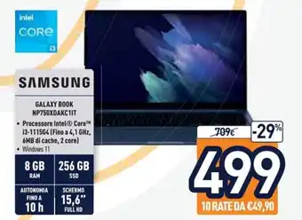 Unieuro Samsung Galaxy Book NP750XDAKC1IT offerta