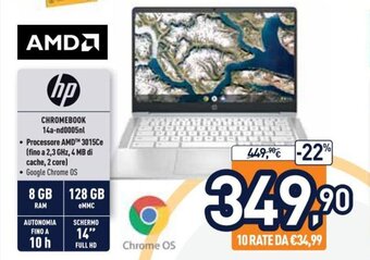 Unieuro hp Chromebook 14a-nd0005nl offerta