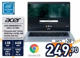 Unieuro acer Chromebook 314 (CB314-1H-C3EB) offerta