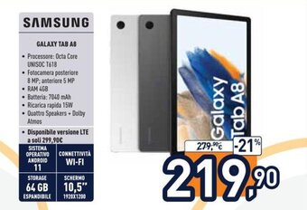 Unieuro Samsung Galaxy Tab A8 offerta