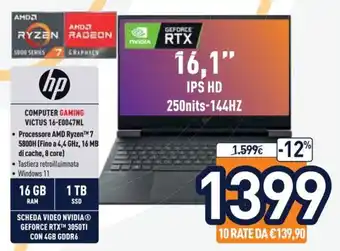 hp Computer Gaming Victus 16-E0047NL
