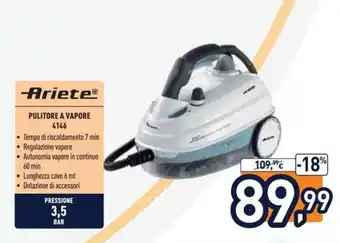Unieuro Ariete Pulitore A Vapore 4146 offerta