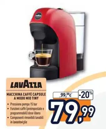 Unieuro Lavazza Macchina Caffè Capsule a Modo Mio Tiny offerta