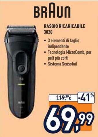 Unieuro Braun Rasoio Ricaricabile 3020 offerta
