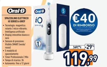 Unieuro Oral B Spazzolino Elettrico io Series 6 Grey offerta