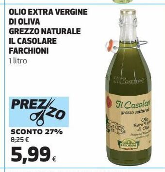 Coop Olio extra vergine di oliva grezzo naturale il casolare farchioni offerta