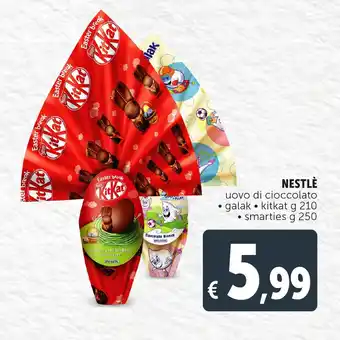 Deco Supermercati Nestlè uovo di cioccolato galak/kitkat g 210/smarties g 250 offerta