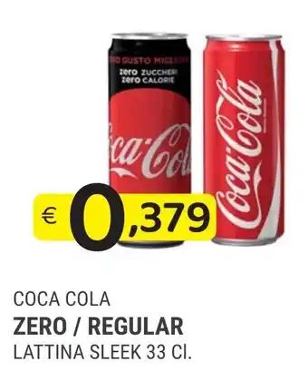 Samia Cash and Carry Coca Cola Zero/Regular Lattina Sleek 33 cl offerta