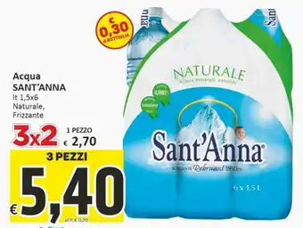 Paghi Poco Sant'Anna Acqua 1,5 lt x 6 offerta