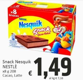 Paghi Poco Nestlé Nesquik Snack x8 208 g offerta