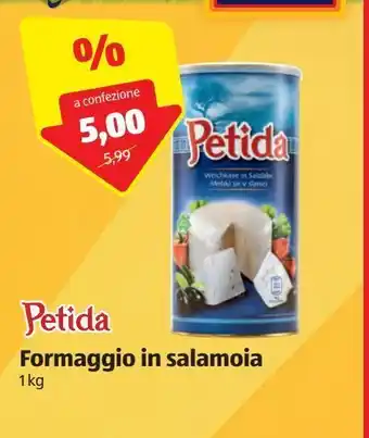 ALDI Formaggio in salamoia petida 1 kg offerta