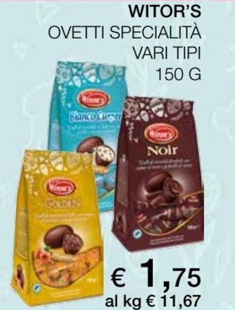Coop Witor's Ovetti Specialità vari tipi 150 g offerta