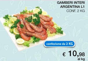 Coop Gamberi Interi Argentina L1 2 kg offerta