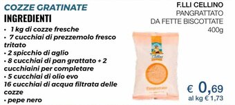 Coop F.lli Cellino Pangrattato da Fette Biscottate 400 g offerta