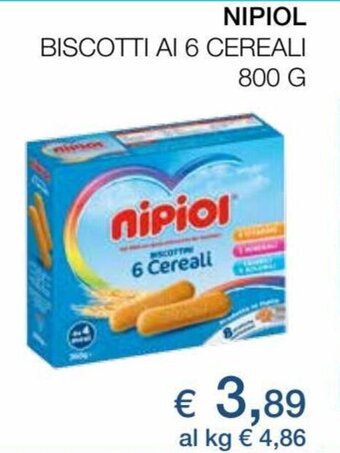 Coop Nipiol Biscotti Ai 6 Cereali 800 g offerta