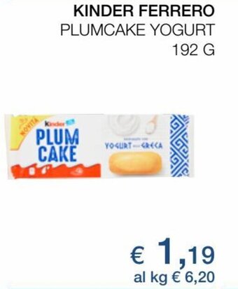 Coop Kinder Ferrero Plumcake Yogurt 192 g offerta