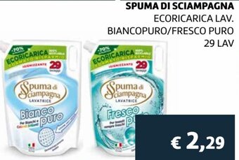 Coop Spuma di Sciampagna Ecoricarica Lav. Biancopuro/Fresco Puro 29 lav. offerta
