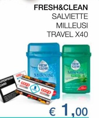 Coop Fresh & Clean Salviette Milleusi Travel x40 offerta