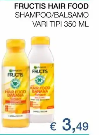 Coop Garnier Fructis Hair Food Shampoo/Balsamo vari tipi 350 ml offerta