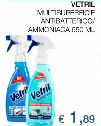 Coop Vetril Multisuperficie Antibatterico/Ammoniaca 650 ml offerta