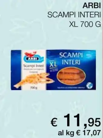 Coop Arbi Scampi Interi XL 700 g offerta