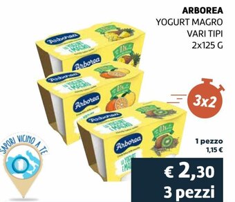 Coop Arborea Yogurt Magro Vari tipi 2x125 g offerta
