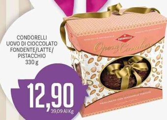 Supermercati Piccolo Condorelli Uovo di Cioccolato Fondente/Latte/Pistacchio 330 g offerta