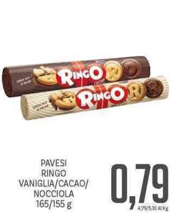 Supermercati Piccolo Pavesi Ringo Vaniglia/Cacao/Nocciola 165/155 g offerta