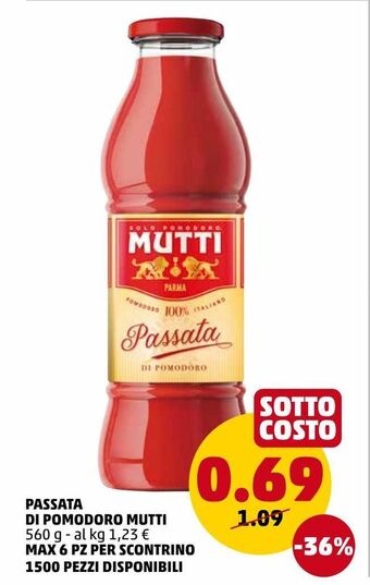 PENNY Passata di pomodoro mutti offerta