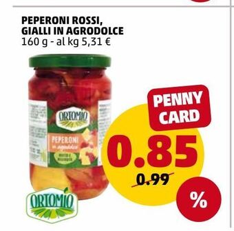PENNY Peperoni rossi, gialli in agrodolce offerta