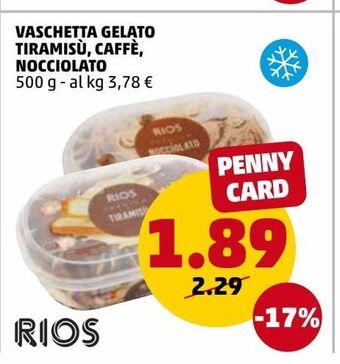 PENNY Vaschetta gelato tiramisu, caffè, nocciolato offerta