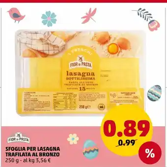 Sfoglia per lasagna trafilata al bronzo