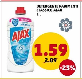 PENNY Detergente pavimenti classico ajax offerta