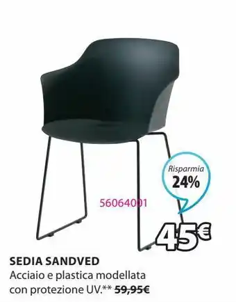 JYSK Sedia sandved nero offerta