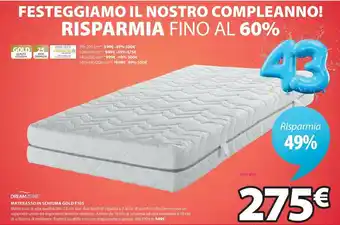 Materasso in schiuma 80x190 cm gold f105 dreamzone