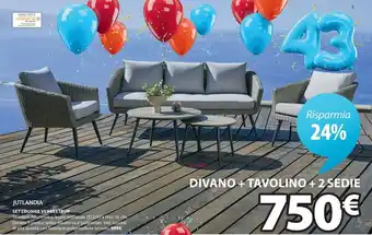 JYSK Set lounge vebbestrup 5 persone naturale divano + tavolino + 2 sedie offerta