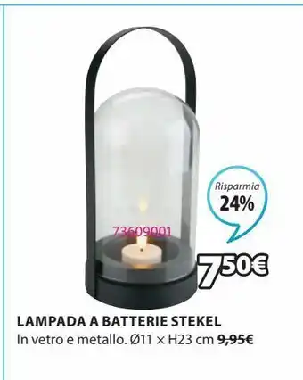 JYSK Lampada a batterie stekel diametro 11xh23 offerta