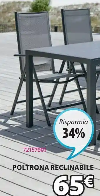 JYSK Sedia reclinabile lomma nero offerta