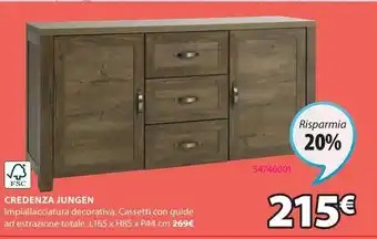 JYSK Credenza jungen 2 ante rovere offerta