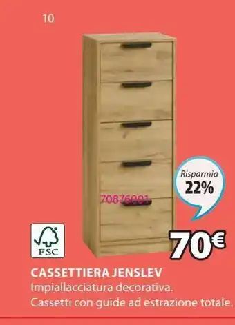 Cassettiera 5 cass. jenslev stretta rov.