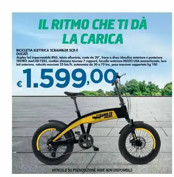 Bicicletta elettrica scrambler scr-e ducati