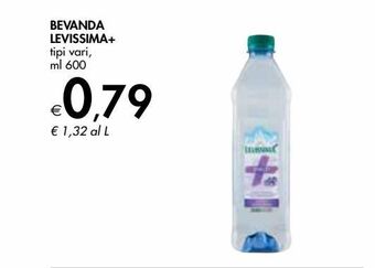 Bevande levissima+ tipi vari ml 600
