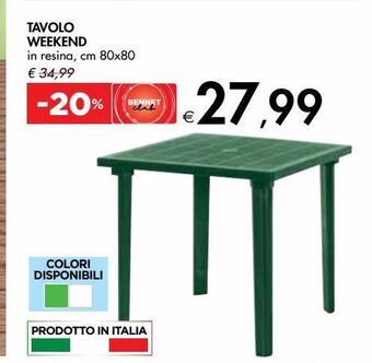 Bennet Tavolo weekend offerta