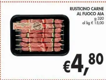 Rusticino carne al fuoco aia