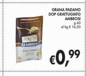 Supermercato Coal Grana padano dop grattugiato ambrosi offerta