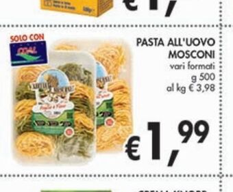 Supermercato Coal Pasta all'uovo mosconi offerta