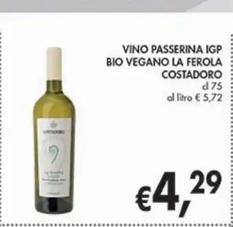 Vino passerina igp bio vegano la ferola costdoro cl 75